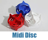 Disques Midi rouges, blancs et bleus